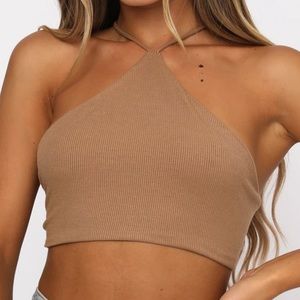 White Fox Boutique Halter Crop
